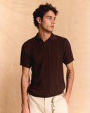 TRICOT OPEN-COLLAR POLO