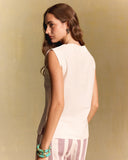 SLEEVELESS SHIRT WITH DARTS