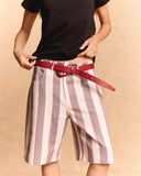 STRIPED GABARDINE SHORT