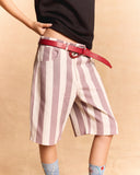STRIPED GABARDINE SHORT