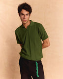 TRICOT OPEN-COLLAR POLO