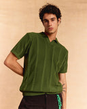 TRICOT OPEN-COLLAR POLO