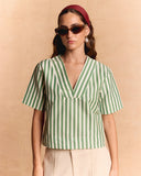 STRIPED POPLIN TOP