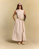SLEEVELESS LINEN MAXI DRESS