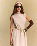 SLEEVELESS LINEN MAXI DRESS