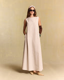 SLEEVELESS LINEN MAXI DRESS