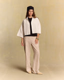 STRIPED LINEN STRAIGHT-LEG TROUSER