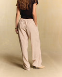 STRIPED LINEN STRAIGHT-LEG TROUSER