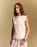 SLEEVELESS SHIRT WITH DARTS